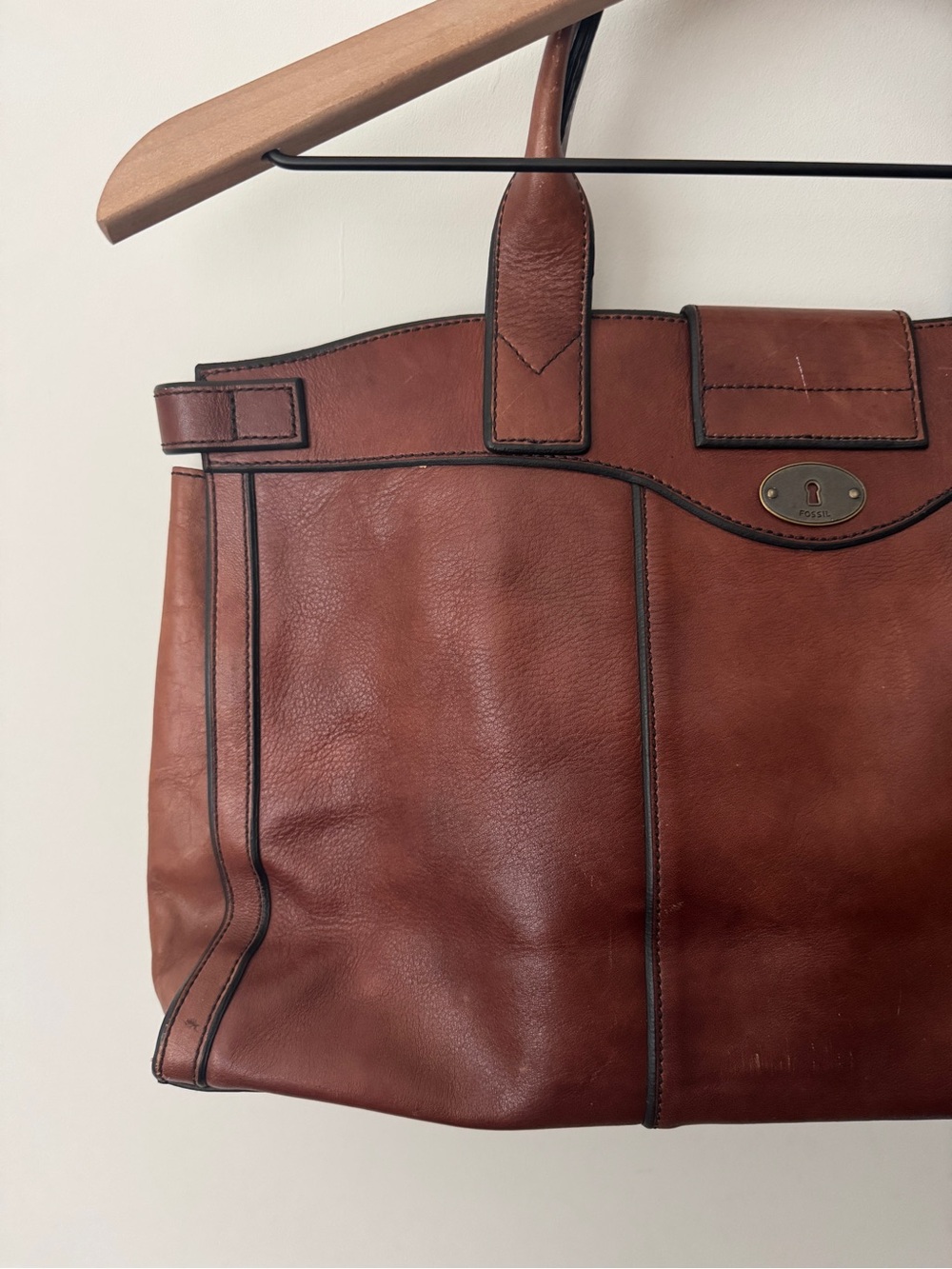 Fossil Long Live Vintage 1954 Leather Bag Purse - Picture 10 of 12